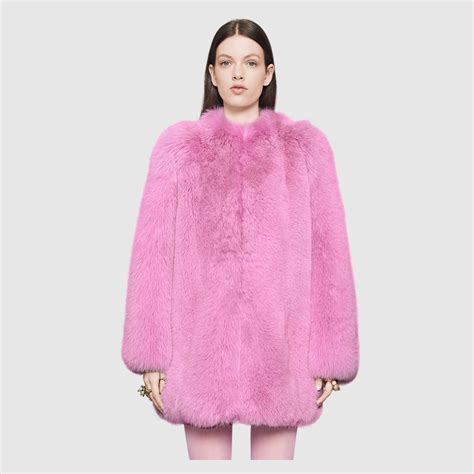 gucci fox fur pink|net a porter Gucci.